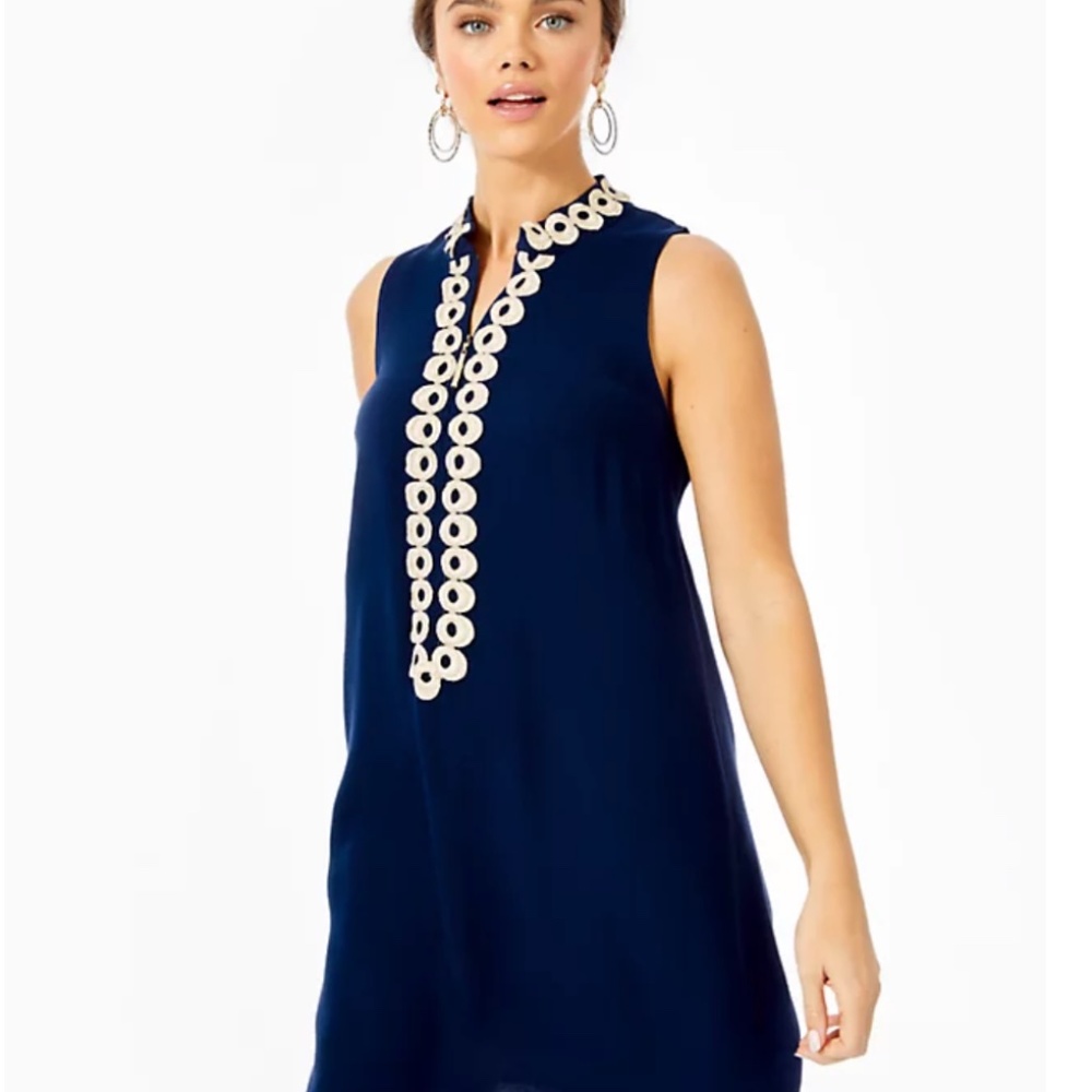 Lily Pulitzer Jane Shift Dress Size Small Navy